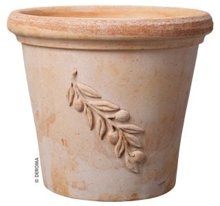 GLINENI ZUNANJI LONEC DEROMA CILINDRO OLIVE TERRACOTTA 30 CM