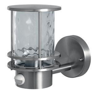 SENZORSKO SVETILO LEDVANCE CLASSIC POST GOR 1XE27 S SENZORJEM, INOX