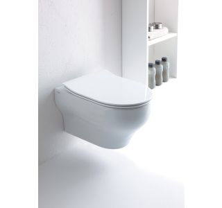 WC ŠKOLJKA, VISEČA OLYMPIA CLEAR VISEČA RIMLESS (BREZ DESKE)