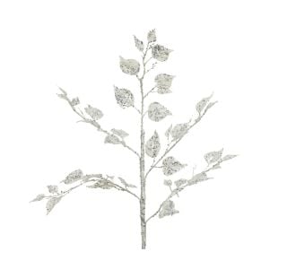 DEKORACIJA EVERLANDS VEJA Z LISTI, SREBRNA 90 CM