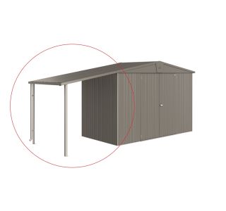 DODATKI ZA KOVINSKE HIŠKE BIOHORT 150X156 CM STRANSKA STREHA ZA EUROPA V 2/3/4A PEŠČENO SIVA