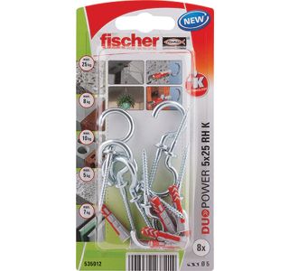 ZIDNI VLOŽEK Z VIJAKOM FISCHER DUOPOWER 5X25 RH K NV VL. Z OKROGLIM KAVLJEM