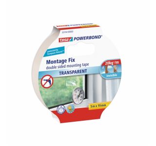 OBOJESTRANSKI LEPILNI TRAK TESA MONTAŽNI TRANSPARENTEN 5MX19MM