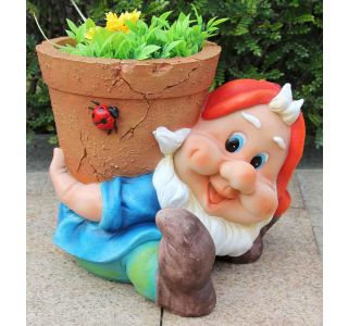 FIGURA, OKRASNA PALČEK Z LONCEM ZA ROŽE.