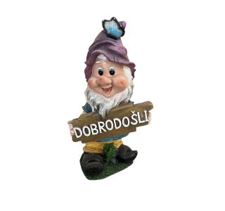 FIGURA, OKRASNA PALČEK Z NAPISOM DOBRODOŠLI
