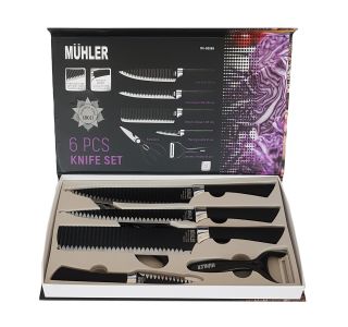 6-DELNI SET NOŽEV ČRNI