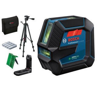 LINIJSKI LASER BOSCH GLL 2-15 G Z DRŽALOM LB 10 IN STOJALOM BT 150