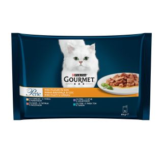 GOURMET PERLE PUR,TUNA,RACA,JAGN 4X85G