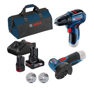 AKUMULATORSKI SET BOSCH PROFESSIONAL GWS 12V-76 + GSR 12V-30
