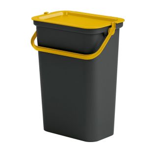 KOŠ ZA SMETI MODA Z ROČAJEM, 10 L AB7 ČRNA/JANTARNA