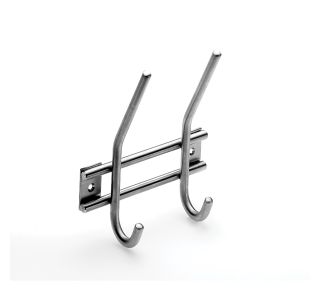 KOVINSKI GARDEROBNI OBEŠALNIK HETTICH DIY, 140X165X55 MM, 2 KLJUKI, NERJAVNA MAT