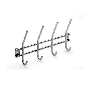 KOVINSKI GARDEROBNI OBEŠALNIK HETTICH DIY, 300X165X55 MM, 4 KLJUKE, NERJAVNA MAT