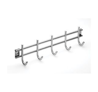 KOVINSKI GARDEROBNI OBEŠALNIK HETTICH DIY, 380X85X55 MM, 5 KLJUK, INOX