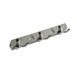 KOVINSKI GARDEROBNI OBEŠALNIK HETTICH DIY, 280X38X33 MM, 3 KLJUKE, KROMIRAN