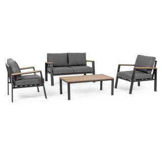 BELMAR NAT/CHARC YK13 SOFA SET4 W-CUSH