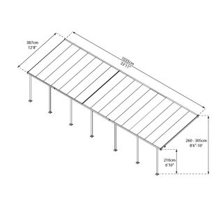 POVEZOVALNI SET ZA NADSTREŠEK ZA TERASO PALRAM SIERRA EZ LINK KIT, BELA/TRANSPARENT