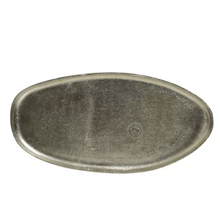 SERVIRNI PLADENJ DECORIS KOVINSKI, SREBRNE BARVE 18.5X38 CM