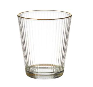 KOZAREC ZA VODO/SOK HOME DECO 350 ML NIZKI REBRAST S POZLAČENIM ROBOM