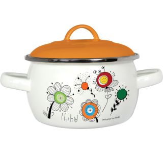 LONEC / KOZICA ENAMELIE KOZICA S POKROVOM 12 CM 0.6 L NEŽA