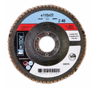 LAMELNI BRUSNI DISK POŠEVNI  MTECH 115X22 MM Z40 ZA INOX