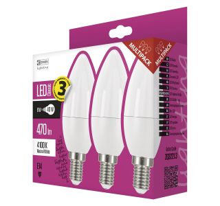 LED ŽARNICA E14 EMOS CLS SVEČKA 5W E14 NW PAK/3