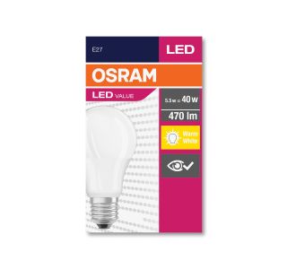 LED ŽARNICA E27 OSRAM CLA40 4.9W/827 FR 220-240V