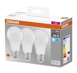 LED ŽARNICA E27 OSRAM CLA60 8.5W/840 MAT BASE PAK/3