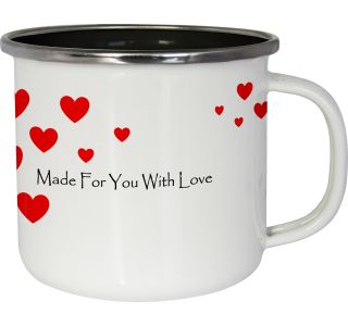SKODELICA / LONČEK ENAMELIE 400 ML, 8 CM, LEONA