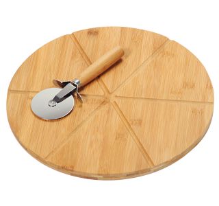 LESENA DESKA KESPER 32 CM PIZZA KROŽNIK BAMBUS Z NOŽEM
