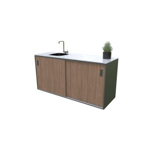 LETNA KUHINJA MS VISCOM ELEMENT POMIVALNO KORITO LESNI DEKOR 1800 X 634 MM