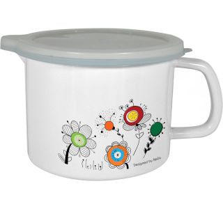 POSODA ZA TOPLE NAPITKE ENAMELIE LONČEK Z IZLIVOM IN POKROVOM 14 CM 1.5 L NEŽA