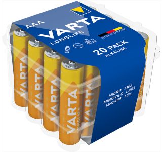 ALKALNI BATERIJSKI VLOŽEK VARTA LR03 1.5V LONGLIFE AAA 20/1