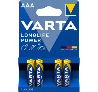 ALKALNI BATERIJSKI VLOŽEK VARTA LR03 AAA LONGLIFE POWER BL/4, 1.5V