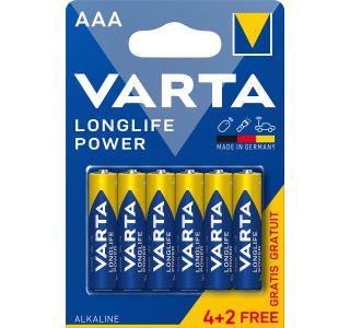 ALKALNI BATERIJSKI VLOŽEK VARTA LR03 AAA LONGLIFE POWER 4+2 GRATIS