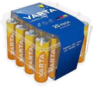 ALKALNI BATERIJSKI VLOŽEK VARTA LR06 1.5V LONGLIFE AA 20/1