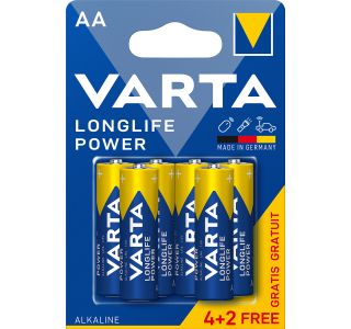 ALKALNI BATERIJSKI VLOŽEK VARTA LR06 AA LONGLIFE POWER 4+2 GRATIS