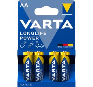 ALKALNI BATERIJSKI VLOŽEK VARTA LR06 AA LONGLIFE POWER BL/4, 1.5V