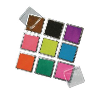 LUKNJAČ,ŠTAMPILJKA,ŠABLON RAYHER BLAZINICE ZA ŽIGE, SET 9 MEŠANE BARVE, 5X3.5 CM