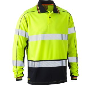 ODSEVNO OBLAČILO BISLEY POLO MAJICA Z DOLGIMI ROKAVI HI VIS RUMENA XL