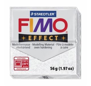 MODELIRNA MASA, PLASTELIN FIMO FIMO EFFECT POL. MASA 052 56G Z BLEŠČICAMI, BELA