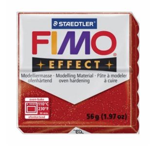 MODELIRNA MASA, PLASTELIN FIMO FIMO EFFECT POL. MASA 202 56G Z BLEŠČICAMI, RDEČA