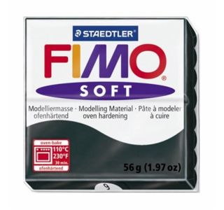 MODELIRNA MASA, PLASTELIN FIMO SOFT 9, ČRNA 56 G