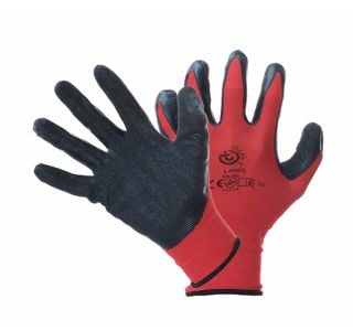GUMENE ROKAVICE IDEAL-T NAJLON/LATEX L4001 ŠT. 8 RDEČE