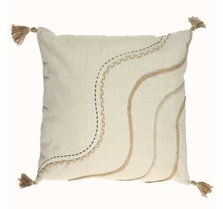 OKRASNI VZGLAVNIK HOME DECO COFKI 40X40 CM BEŽ BARVA Z VZORCEM