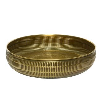 SERVIRNI PLADENJ DECORIS OKROGEL, ZLATE BARVE FI 30 CM, VIŠINA 6.5 CM