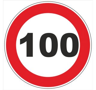 OPOZORILNI ZNAK WALTECO OMEJITEV HITROSTI 100