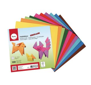 PAPIR, FILC, PENA, KREP RAYHER ORIGAMI PAPIR, 15X15 CM MEŠANE BARVE, 100 LISTOV