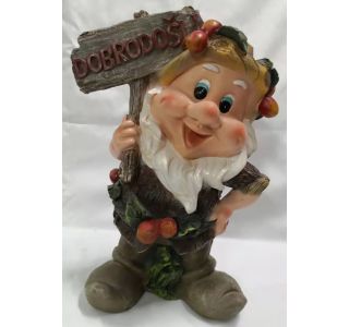 FIGURA, OKRASNA PALČEK S TABLO DOBRODOŠLI VIŠ. 33 CM