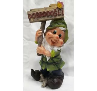 FIGURA, OKRASNA PALČEK S TABLO DOBRODOŠLI VIŠ. 35 CM