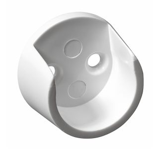 NOSILEC OBEŠALNE PALICE ZA OMARO, OKROGEL FI 20MM, BELA PLASTIKA, V ZAVOJU STA 2 KOSA